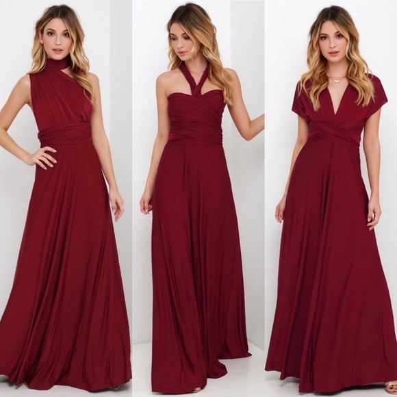 Lulu’s Convertible Maxi Dress in Burgundy - Picture 6 of 6